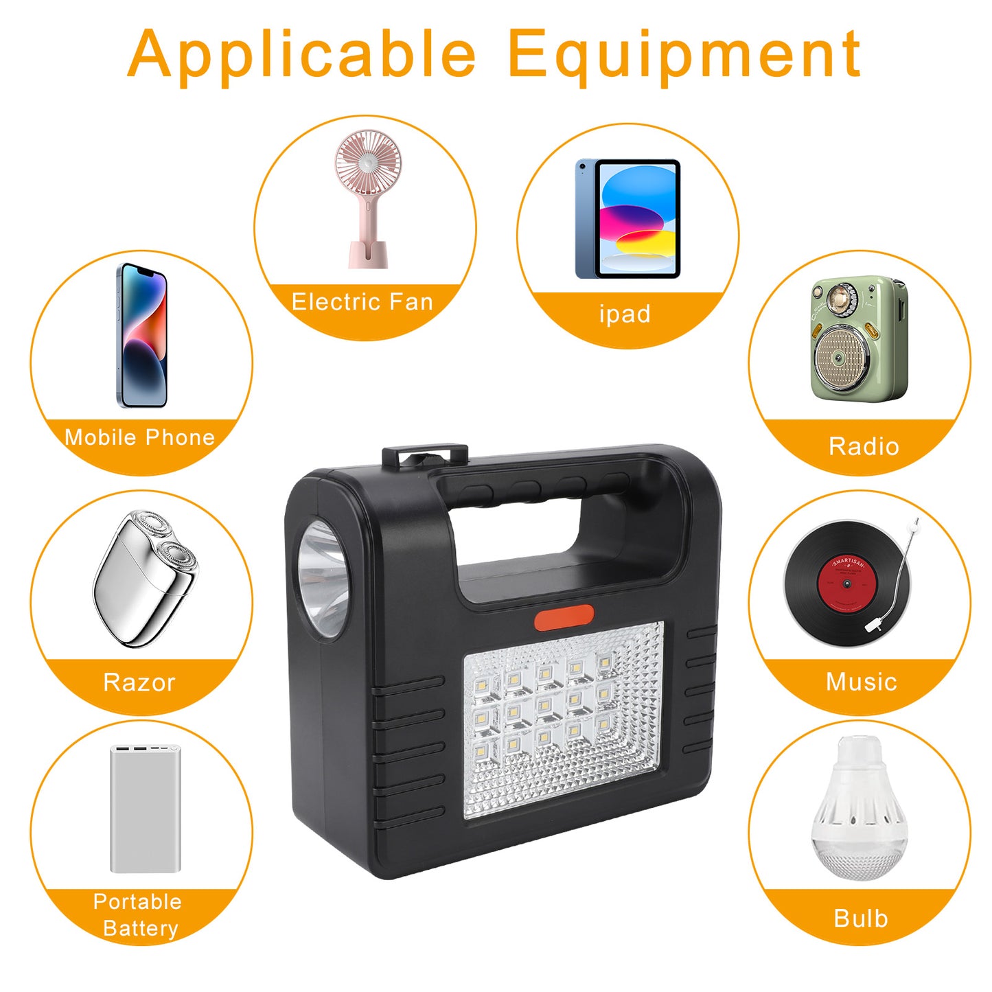 Portable Power Generator Station,12000mah Solar Panel Power Kit Battery Pack Power Station + 3 Bulbs for Outdoor Camping
