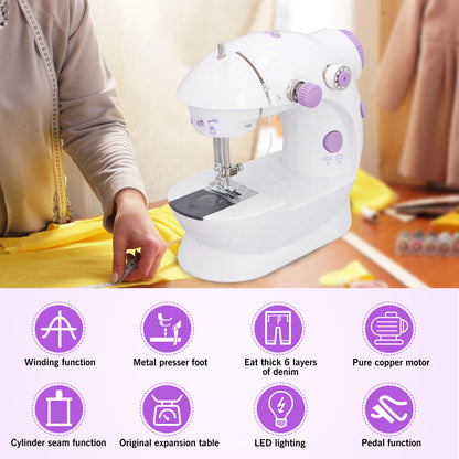 Mini Sewing Machine for Beginners Expansion Board Fast Stitch Suitable for Clothes,Jeans,Cutains,DIY Home Travel