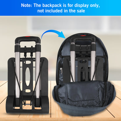 Folding Lightweight Luggage Cart Foldable Trolley Dolly with 4 Rotate Wheels Collapsible for Moving Travel Shopping Airport Office