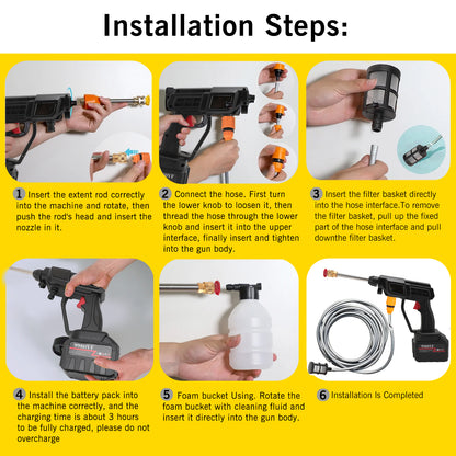Cordless  High Pressure Washer Rechargeable Portable Cordless High Pressure Water Gun