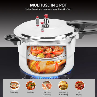 9.5 Quart Pressure Cooker Aluminum Alloy High Explosion Proof High Temp Resisting For Gas Stove Induction Cooker