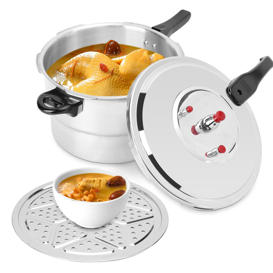 Aluminum Pressure Cooker, 7.5 Quart Aluminum Pressure Cooker Cooking Various Foods For Gas Stove Induction Cooker