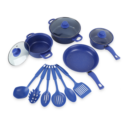 13 Piece Cookware Set, Kitchen Nonstick Pots And Pans Set With Glass Lid For Cooking