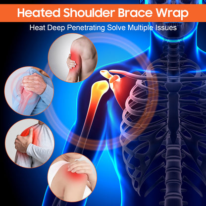Portable Shoulder Heating Massager Pad, Electric Vibration Shoulder Wrap Vibration Shoulder Brace for Men Women Rotator Cuff Support