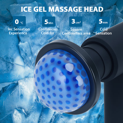 Massage Gun with Heat and Cool, Neck and Back Percussion Massage Deep Tissue Massager with 6 Heads, Soreness Relief for Adults, Athletes
