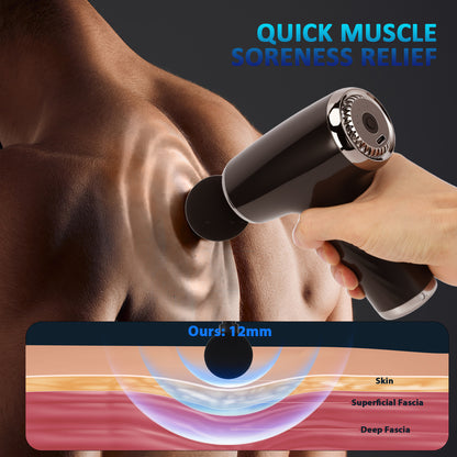 Mini Massage Gun 3200 Rpm 6 Modes Deep Tissue Percussion Fascia Massager Gun Low Noise for Gym Post Workout Black