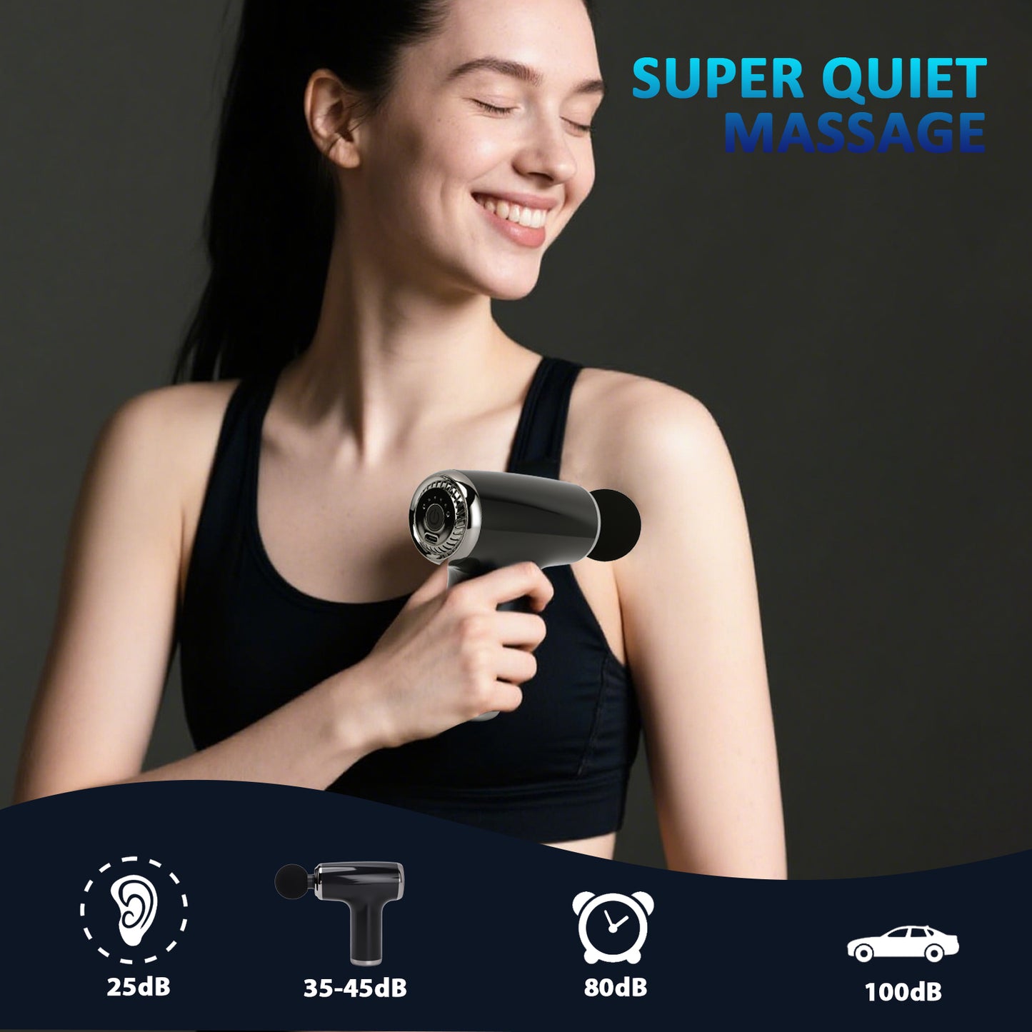 Mini Massage Gun 3200 Rpm 6 Modes Deep Tissue Percussion Fascia Massager Gun Low Noise for Gym Post Workout Black