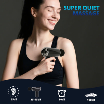Mini Massage Gun 3200 Rpm 6 Modes Deep Tissue Percussion Fascia Massager Gun Low Noise for Gym Post Workout Black