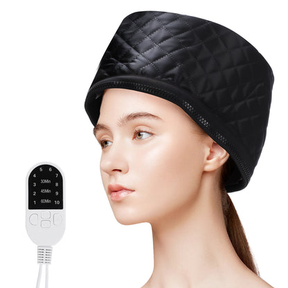 Hair Heat Cap for Deep Conditioning, Hair Steamer Cap for Natural Hair 10 Level Temp & 3 Time Setting Portable Electric Heat Hair Spa Cap for Home