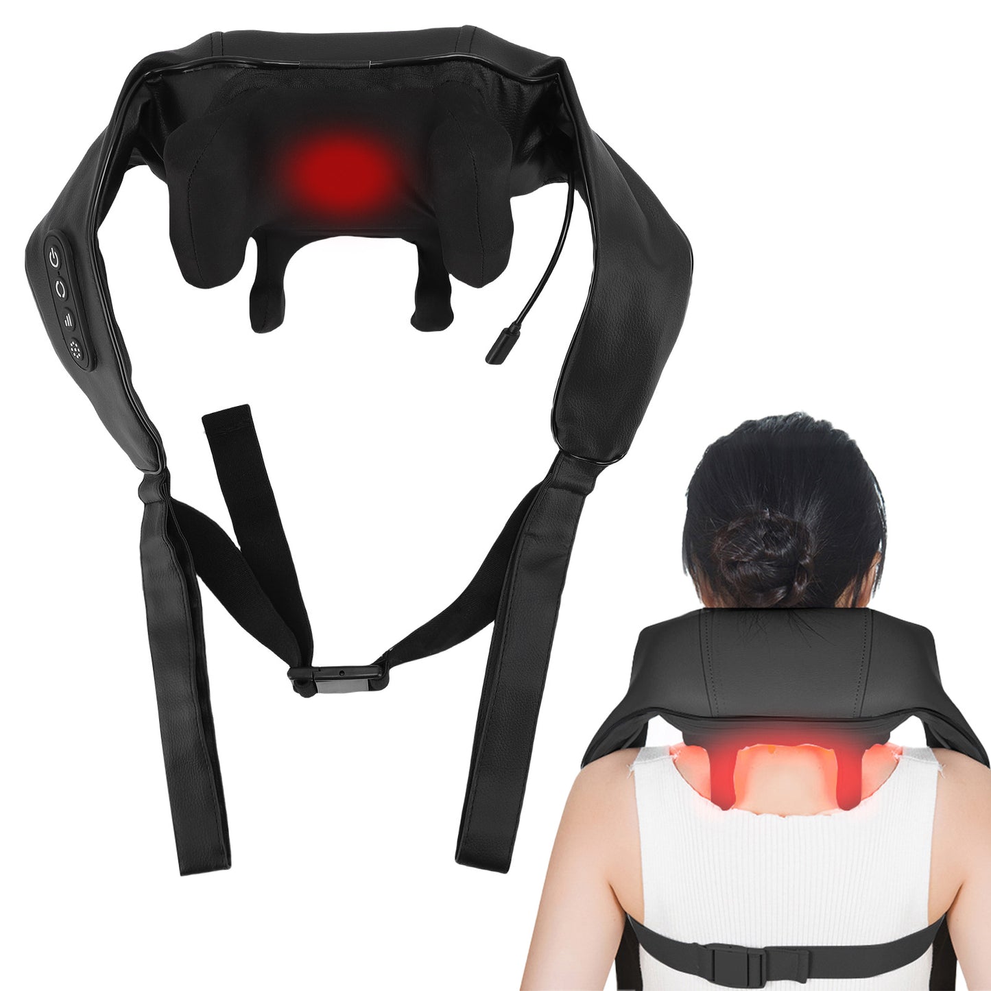 Shoulder and Neck Massager with Heat, Cordless Full Body Shiatsu Deep Tissue 6D Kneading Back Massager for Men Women