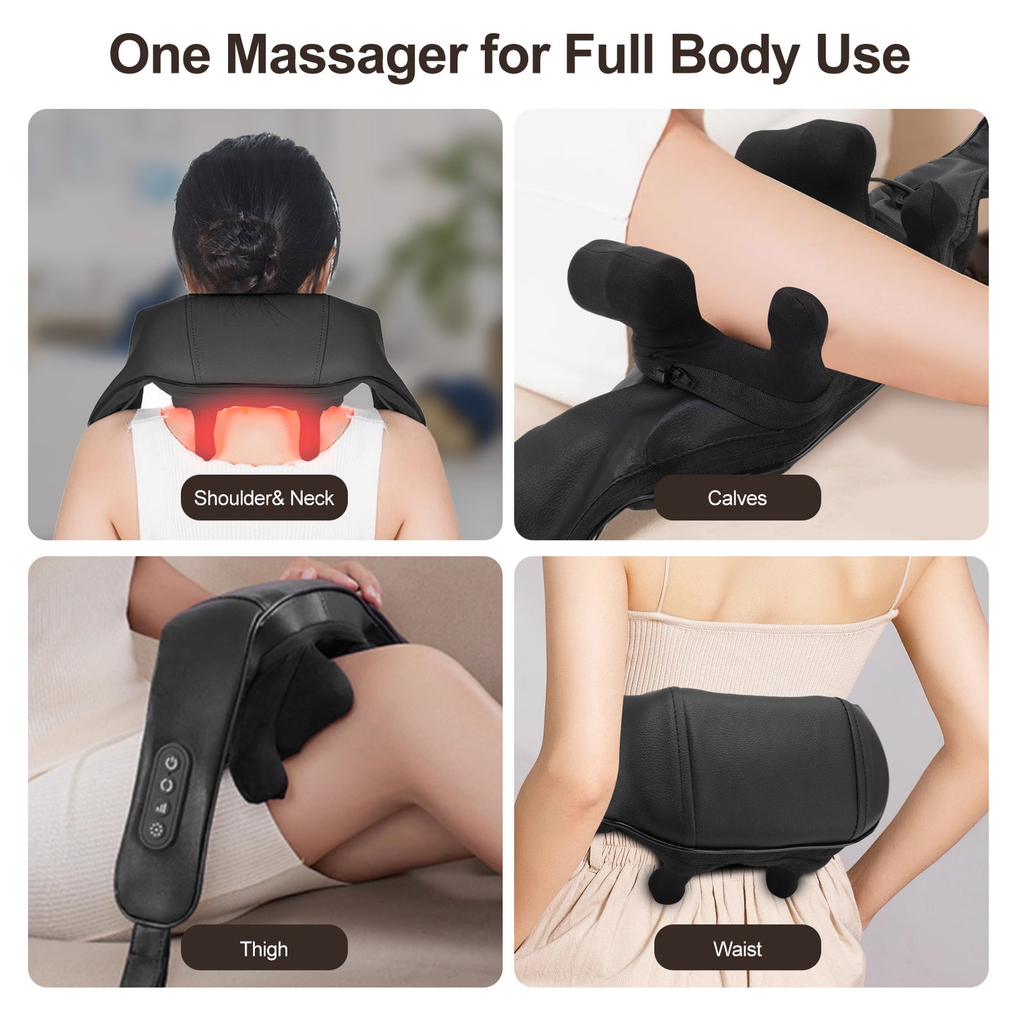 Shoulder and Neck Massager with Heat, Cordless Full Body Shiatsu Deep Tissue 6D Kneading Back Massager for Men Women