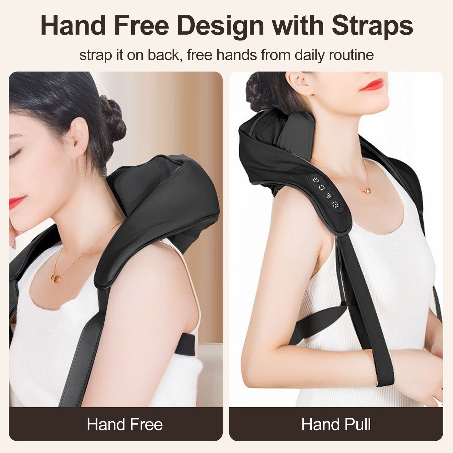 Shoulder and Neck Massager with Heat, Cordless Full Body Shiatsu Deep Tissue 6D Kneading Back Massager for Men Women
