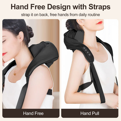Shoulder and Neck Massager with Heat, Cordless Full Body Shiatsu Deep Tissue 6D Kneading Back Massager for Men Women