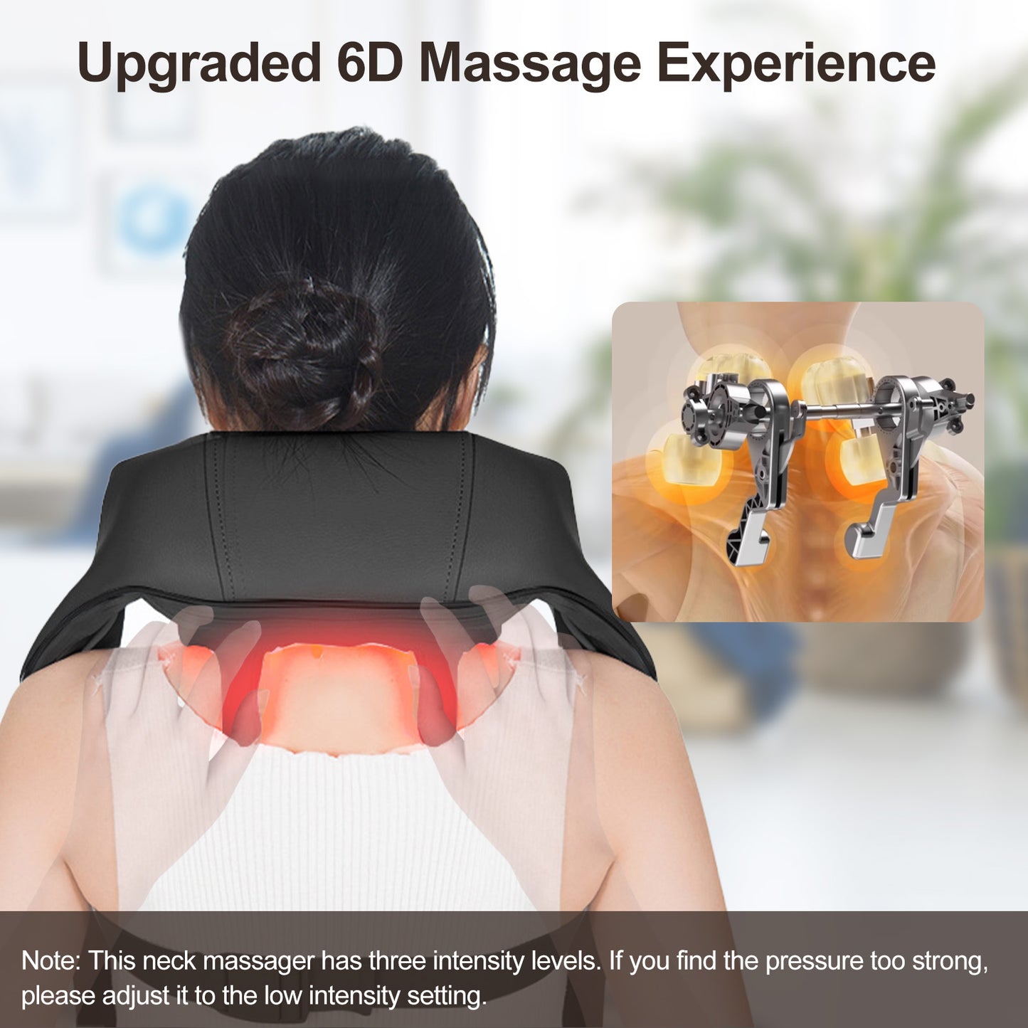 Shoulder and Neck Massager with Heat, Cordless Full Body Shiatsu Deep Tissue 6D Kneading Back Massager for Men Women