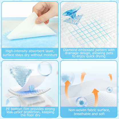 Auwogo Dog Training Pads, 13 in x 18 in, S, 100 Count Disposable Dog Puppy Pee Pads