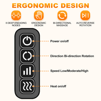 Neck and Shoulder Massager with Heat, Shiatsu Pillow Deep Tissue Kneading Back Massage for Mom Dad Seniors