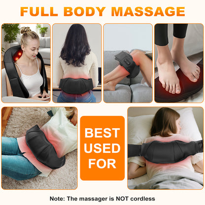 Neck and Shoulder Massager with Heat, Shiatsu Pillow Deep Tissue Kneading Back Massage for Mom Dad Seniors