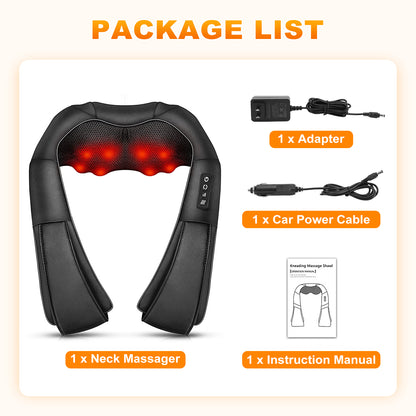 Neck and Shoulder Massager with Heat, Shiatsu Pillow Deep Tissue Kneading Back Massage for Mom Dad Seniors