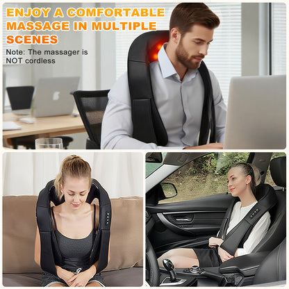 Neck and Shoulder Massager with Heat, Shiatsu Pillow Deep Tissue Kneading Back Massage for Mom Dad Seniors