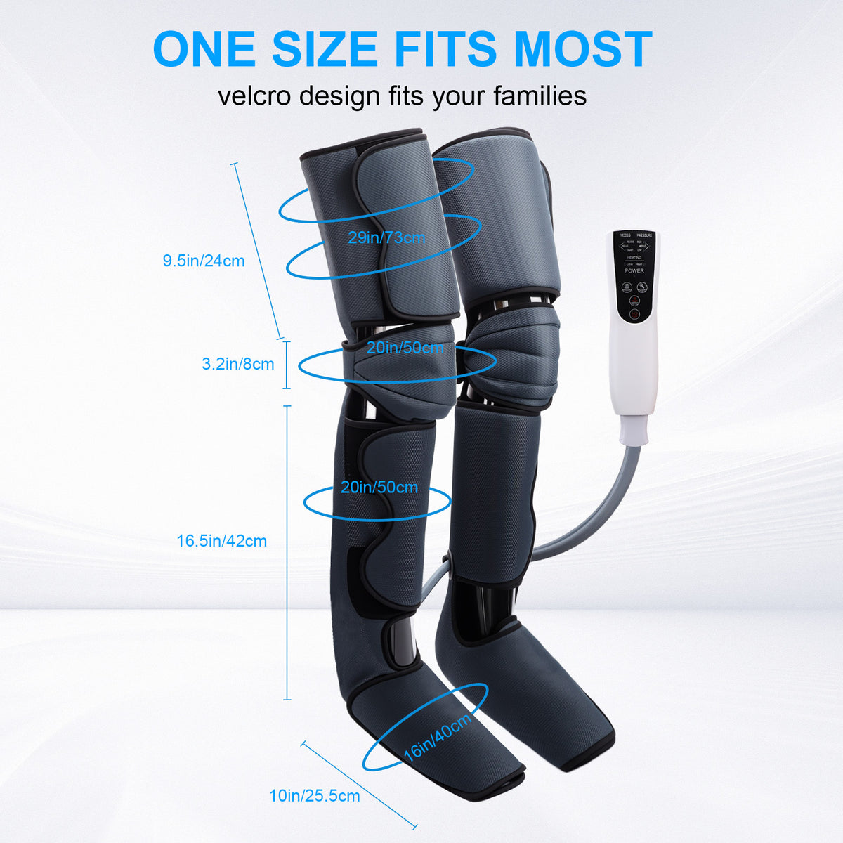 Leg Massager with Heat & Air Compression, Full Leg & Foot Massage for Swelling, Circulation, Muscle Relief, Adjustable Size, Gift for Women & Men