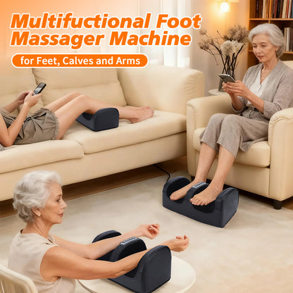 Electric Foot Massager with Heat, Shiatsu Kneading Relief for Plantar Fasciitis, Feet, Legs & Arms, 3 Intensity Levels, Auto Shut-Off for Home & Office
