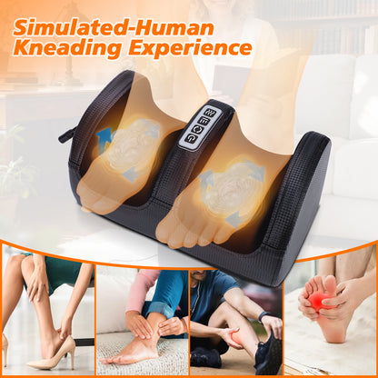 Electric Foot Massager with Heat, Shiatsu Kneading Relief for Plantar Fasciitis, Feet, Legs & Arms, 3 Intensity Levels, Auto Shut-Off for Home & Office