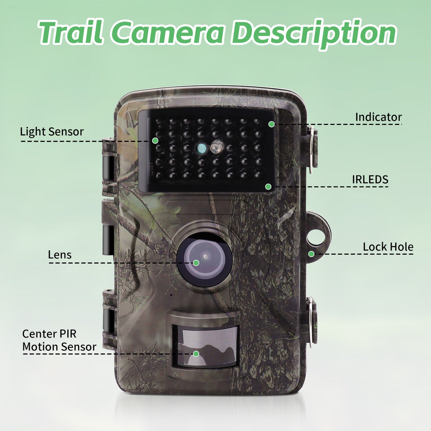 1080P HD Trail Hunting Camera, 24MP Infrared Game Camera, Photo, Night Vision, IP66 Waterproof, Motion Detection for Outdoor Wildlife Monitoring & Home Security