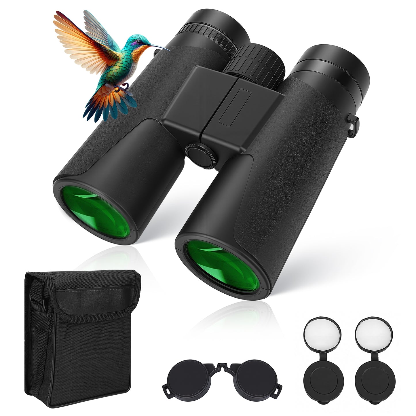 10x42 Binoculars for Adults, BAK4 Lens, IP5 Waterproof Easy Focus HD Binoculars with Clear View for Travel, Outdoor, Sports & Bird Watching