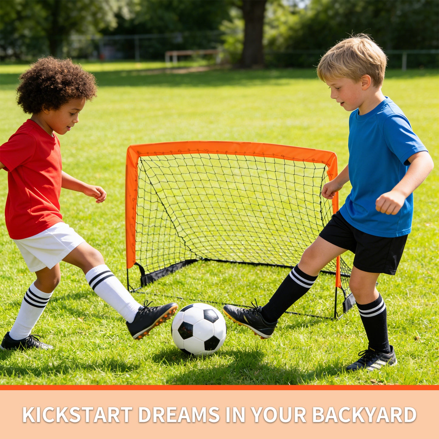 4 x 3FT Kid Soccer Goals for Backyard, Portable Pop Up Soccer Goal Training Equipment,Indoor and Outdoor Soccer Nets for Kids Youth Toddler Sports Games