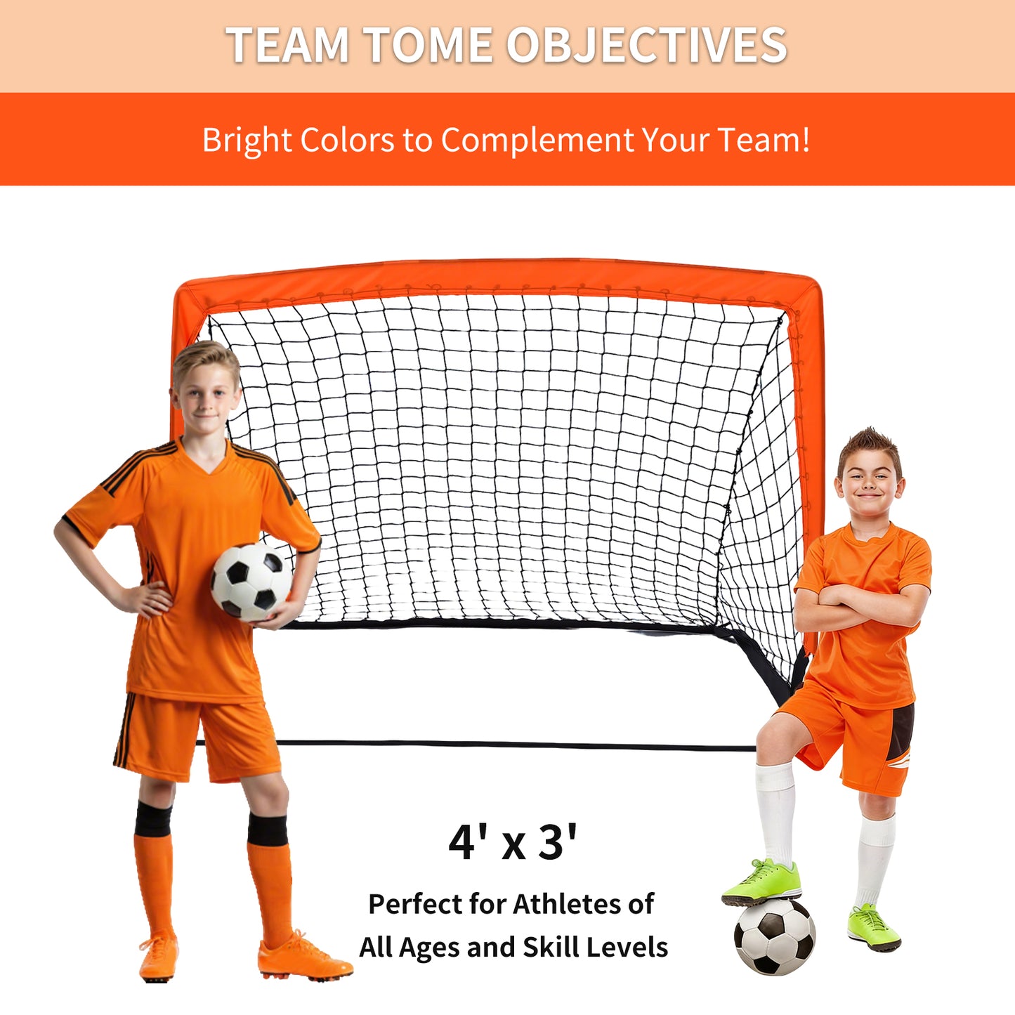 4 x 3FT Kid Soccer Goals for Backyard, Portable Pop Up Soccer Goal Training Equipment,Indoor and Outdoor Soccer Nets for Kids Youth Toddler Sports Games