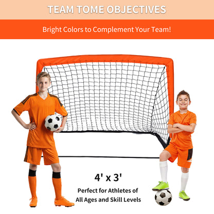 4 x 3FT Kid Soccer Goals for Backyard, Portable Pop Up Soccer Goal Training Equipment,Indoor and Outdoor Soccer Nets for Kids Youth Toddler Sports Games