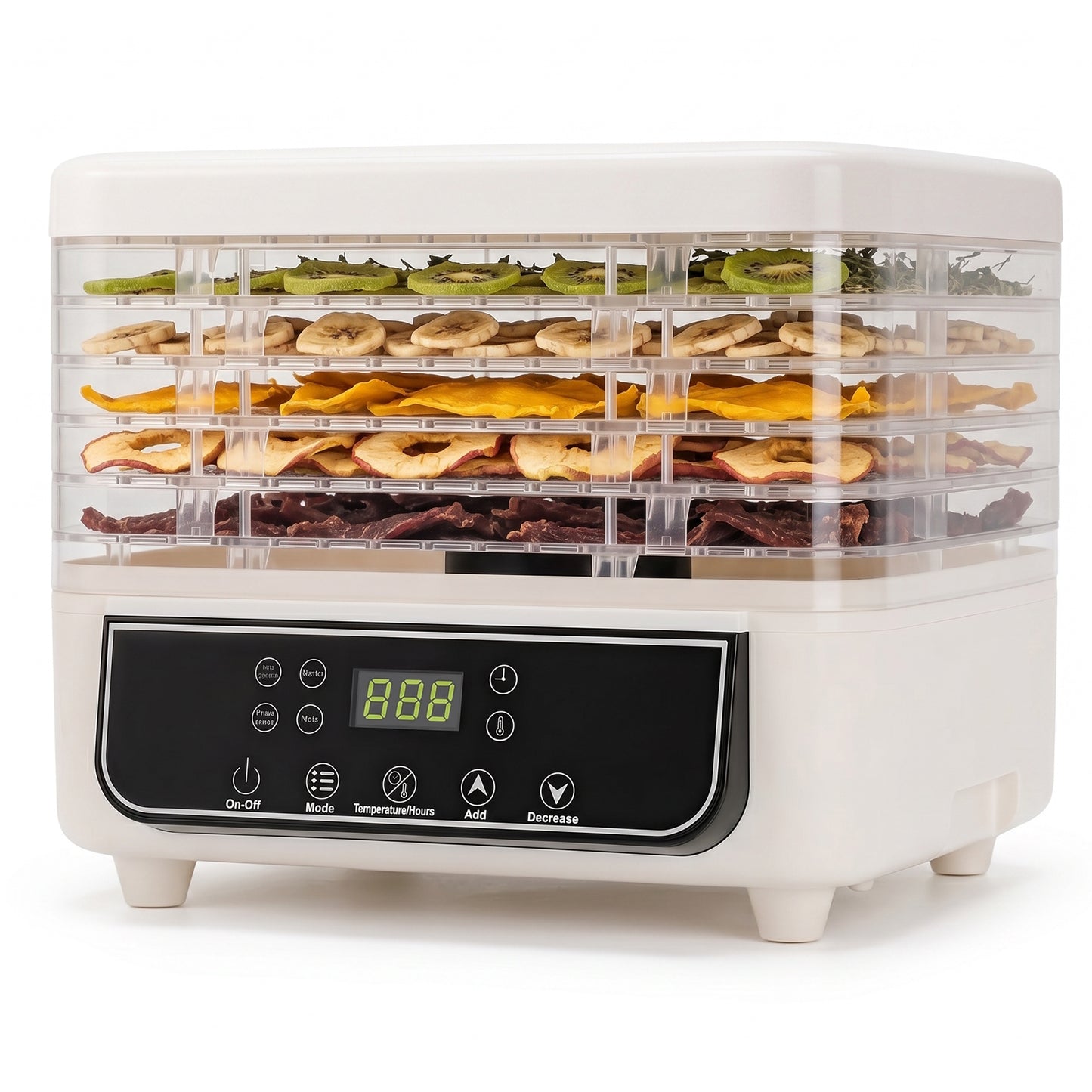 Food Dehydrator, 5 Trays LED Screen Dryer with 72 Hour Timer Temperature Control, 360 Hot Air Circulation for Jerky Meat Fruit Vegetable Dog Treats Home Kitchen Use