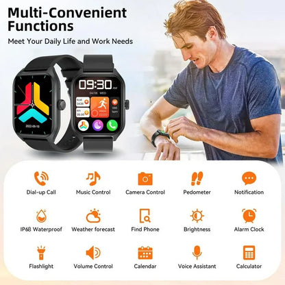 Smart Watch for Women Men, 1.96" Smartwatch (Answer/Make Call) for Android & iOS, Fitness Tracker with 100+ Sport Modes, IP67 Waterproof Activity Tracker Sleep Monitor/Pedometer/Calories, Pink