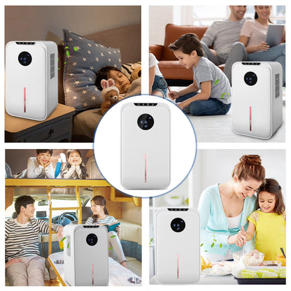 8-Pint Protable Dehumidifier Covers 800 Sq.Ft with Colorful Night Light & Drain Hose,0.66 Gallon Water Tank,2 Modes,24H Timer,Portable Dehumidifier for Basement/Bathroom/Laundry Room