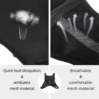 Sports Chest Bag for Men Water Resistant Lightweight Front Running Vest Bag With Phone Holder & Extra Storage for Workouts Cycling Black