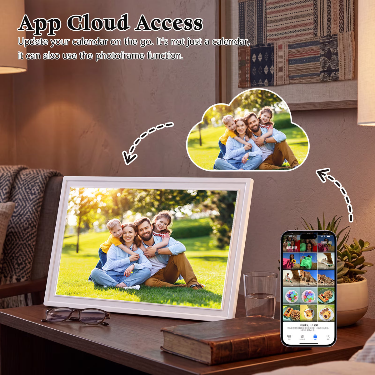 Smart Digital Calendar 21.5 Inch Touchscreen WiFi Interactive Display Digital Calendar Planner with APP 32G Memory