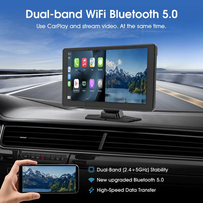9" Wireless CarPlay Screen with Car Play & Android Auto for Car, 32GB SD Card, 4K Dash Cam, Voice Control, Backup Camera, Bluetooth, Mirror Link, Navigation, AUX, Plug and Play Car Stereo