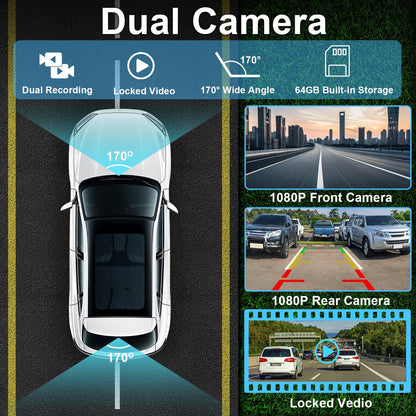 7" Wireless Carplay Screen for Car Portable Stereo Touchscreen with CarPlay and Android Auto with Mirror Link/Backup Camera/Bluetooth/Voice Control/GPS Navigation/AUX for All Vehicles, 64GB Memory