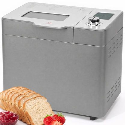 Bread Maker Machine, 25 in 1 Automatic Stainless Steel Bread Machine, 3 Loaf Sizes up to 2 Lb.,3 Crust Colors,Non-stick,Beginner-Friendly Controls, 15 Hour Timer, Easy to Clean Low Noise