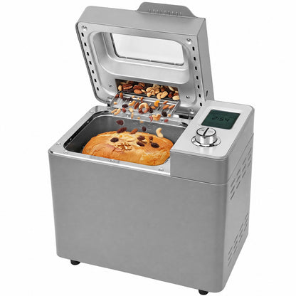 Bread Maker Machine, 25 in 1 Automatic Stainless Steel Bread Machine, 3 Loaf Sizes up to 2 Lb.,3 Crust Colors,Non-stick,Beginner-Friendly Controls, 15 Hour Timer, Easy to Clean Low Noise