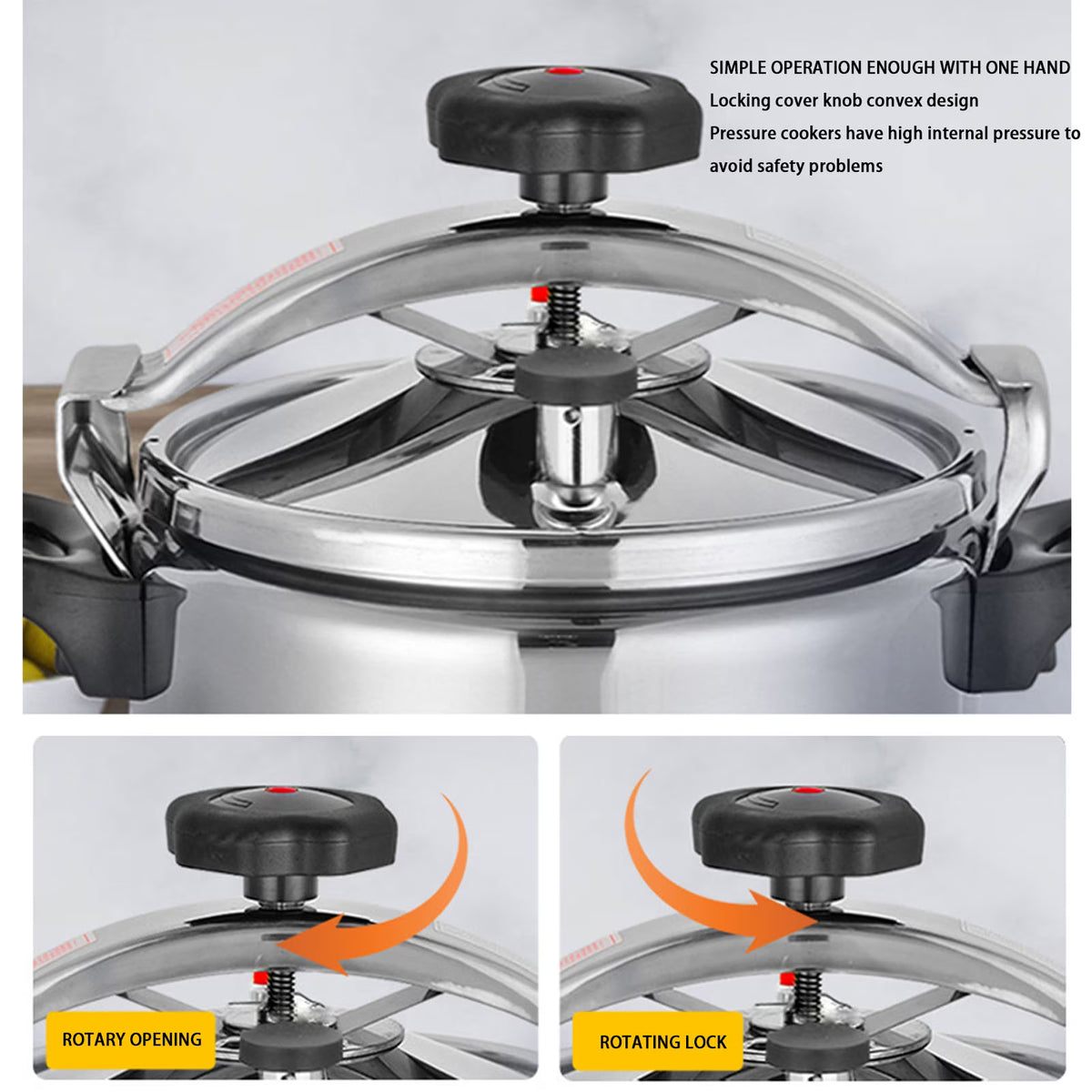 4.3 Quart Pressure Cooker Stove Fast Cooker Stovetop Pot for Gas or Electric Stoves