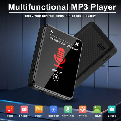 64GB MP3 Player with Bluetooth 5.2, Full TouchScreen 2.4" Portable MP3 Player with HD Speaker, FM Radio, HiFi Sound Digital Music Player with Voice Recorder & Expandable SD Card Slot, E-Book