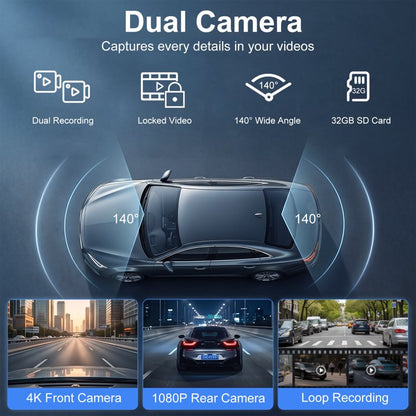 10.26" Wireless Carplay Screen for Car 4K Dash Cam Carplay & Android Auto, Includes 32GB SD Card, 1080p Backup Camera, Map Navigation/Mirror Link/Voice Control/Bluetooth/Music Player, Plug & Play