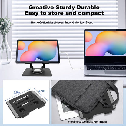 Tablet Stand for Desk, Adjustable Tablet Holder for iPad Holder Dorm College Essentials Portable 360 Rotating Display Stand PC Office Accessories, Compatible with 4-12.9" iPad Tablet iPhone, Black