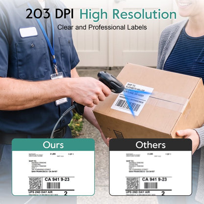 Bluetooth Thermal Shipping Label Printer, 4x6 Portable Thermal Address Label Maker for Small Business, Compatible with iPhone/Android/Windows/Mac, Works with Etsy Shopify USPS & More, White