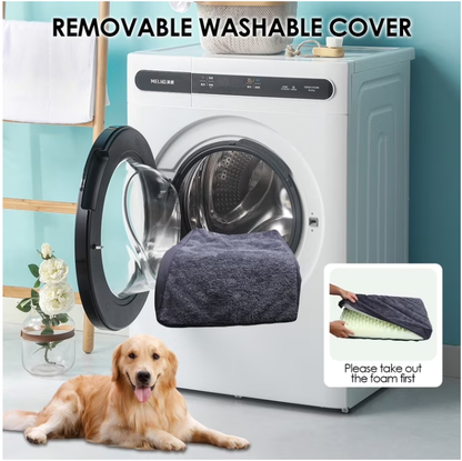 Orthopedic Dog Bed For Medium Dogs or Pets with Waterproof Removable Cover, Non-Slip Bottom, Washable Plush Crate Mat for Small & Medium Dogs, Senior Pets, 30"L x 20"W x 2.5"H,Gray