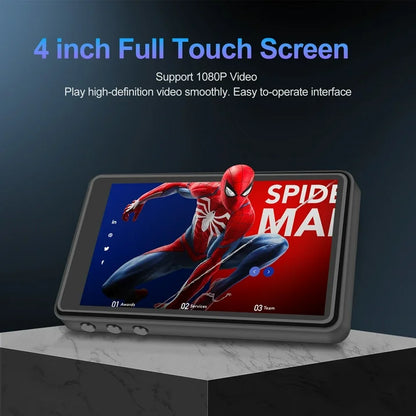 16GB Mp3 Player with Bluetooth, 4.0" Touchscreen Music Player with Speaker, Portable HiFi Sound MP4 MP3 Player with Earphones, Voice Recorder, E-book, Picture, Up to 256 GB, Black