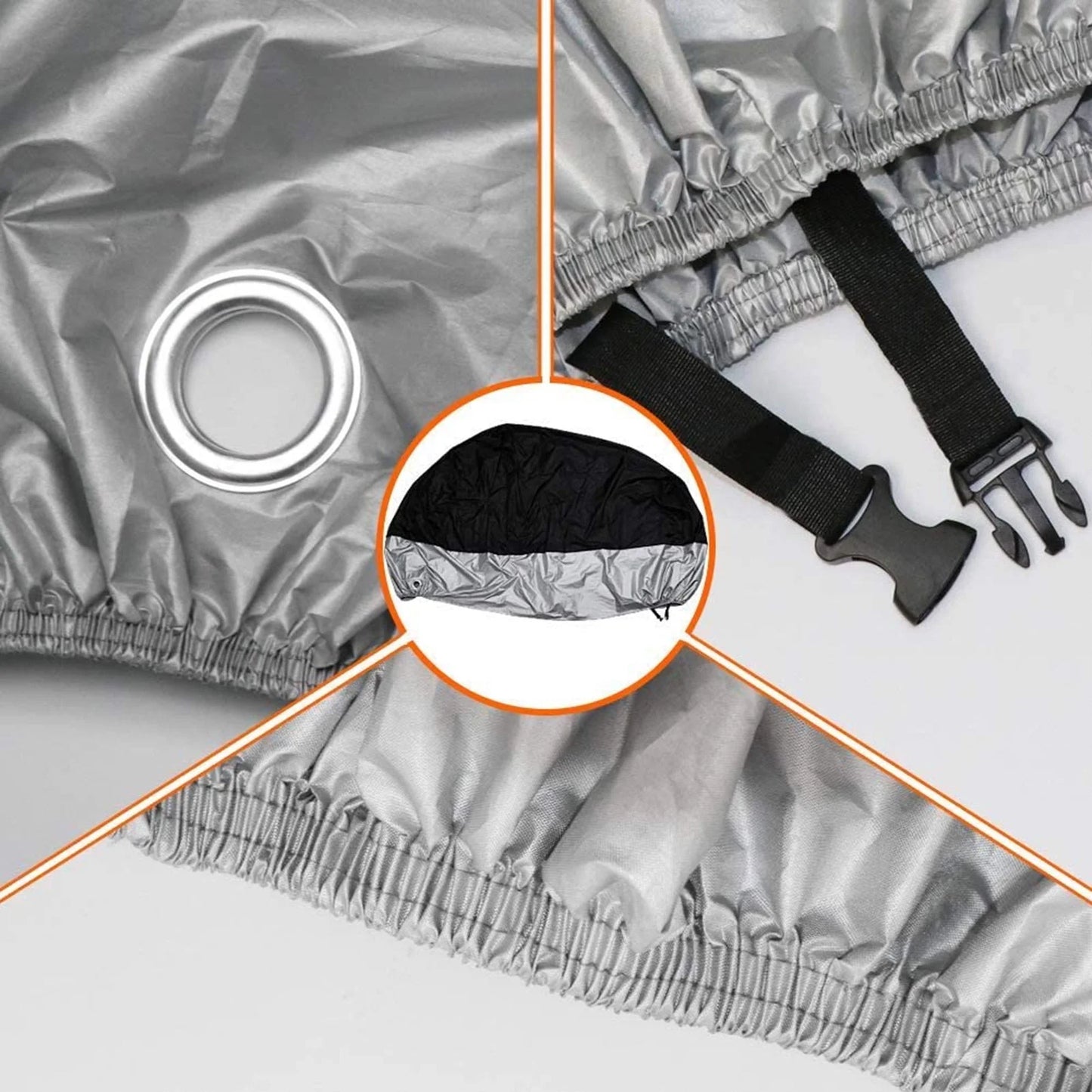 Motorcycle Cover, 210D Oxford Waterproof Motorcycle Cover All Weather Outdoor Protection,Fit for Length 96" Motors, Black