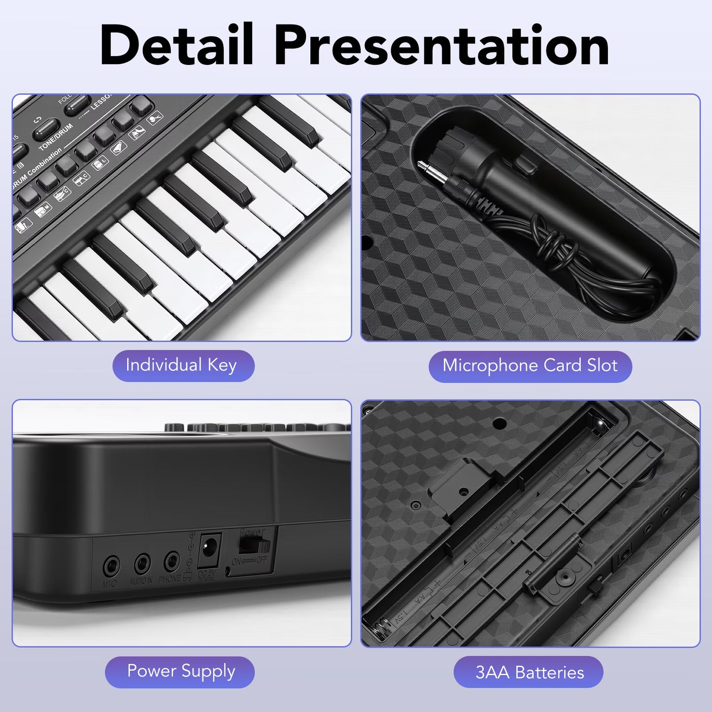61 Keys Keyboard Piano for Kids, Portable Electronic Digital Piano for Beginners, Perfect Musical Starter Instrument, Ideal Gift for Aspiring Musicians, Electric Piano Birthday Gift for Children