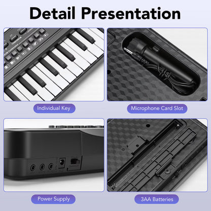 61 Keys Keyboard Piano for Kids, Portable Electronic Digital Piano for Beginners, Perfect Musical Starter Instrument, Ideal Gift for Aspiring Musicians, Electric Piano Birthday Gift for Children
